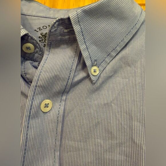 Izod size XL men’s button down blue striped shirt - Picture 5 of 8